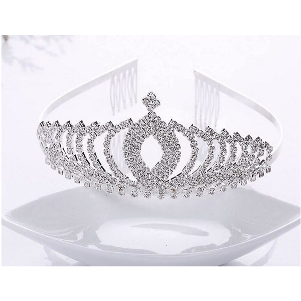 Børnedag Gave Prinsesse Glitrende Krystal Rhinestone Børnekrone Fødselsdag Glitter Tiara