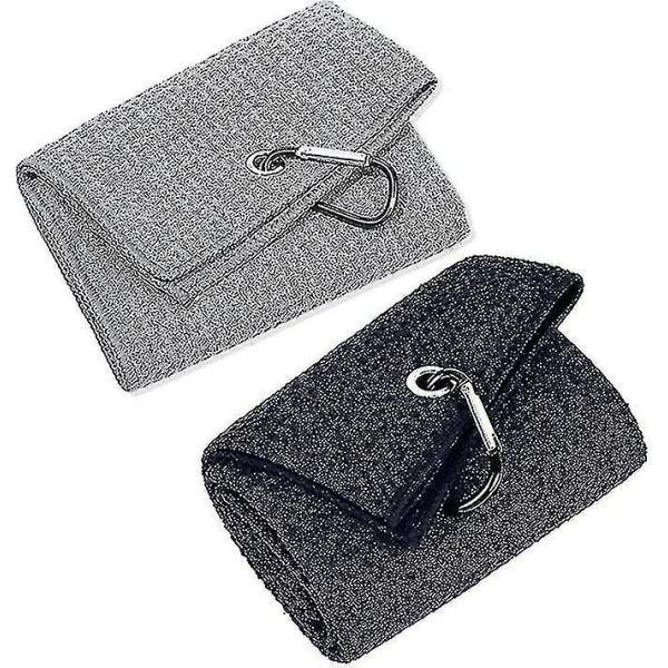 Golfhåndklæde, Premium mikrofiber stof vaffelmønster håndklæde, Heavy Duty karabinhage Clips (2 stykker)