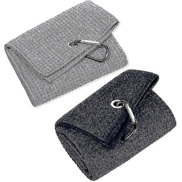 Golfhåndkle, Premium mikrofiber stoff vaffelmønster håndkle, Heavy Duty karabinkrok (2 stk)