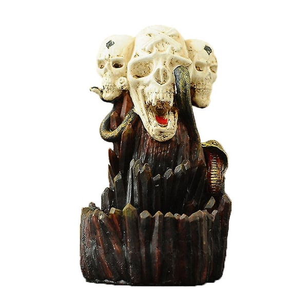 1 stk Resin Skull Røkelsesholder Kul Røkelsesholder Tilbakestrømning Røkelsesbrenner Aromaterapi Tilbehør For Butikk Hjem Spa