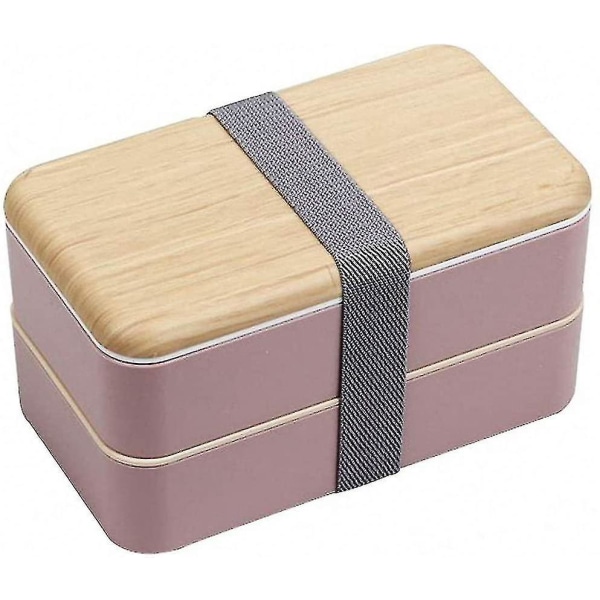 Lunchbox för barn Bento Box 800ml Dubbellager Rosa