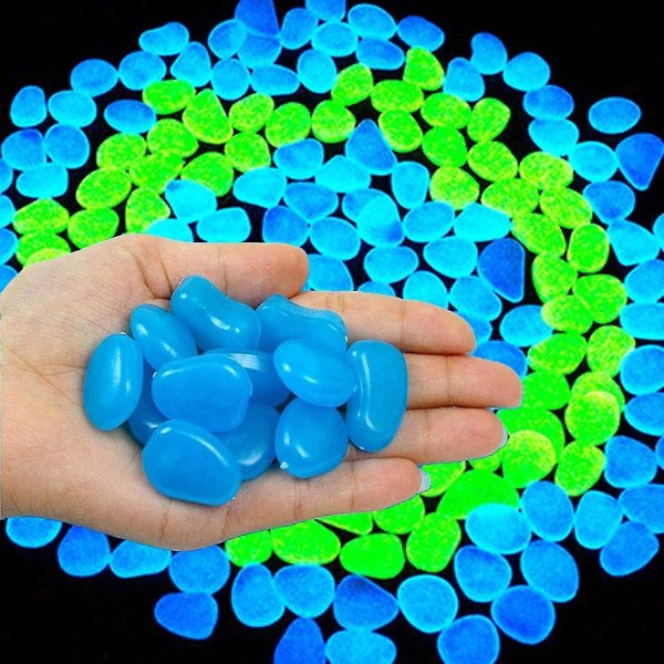 400pcs Glow In The Dark Garden Rocks Fish Tank Pebbles