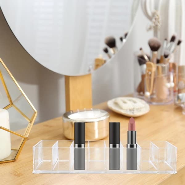 Akryl Læbestift Opbevaringsbeholder Sort Kosmetisk Displayboks Desktop Makeup Organizer