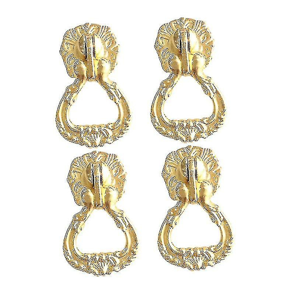 4 st Antik Inc Legering Handtag Låda Byrå Garderob Skåp Skåp Drag Handtag (guld)