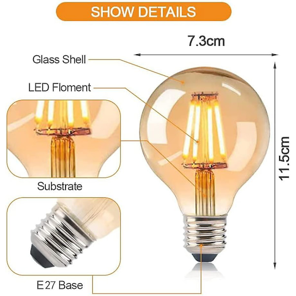 Vintage Edison -lamppu E27, Vintage Led -lamppu Nostalginen Retro Valo