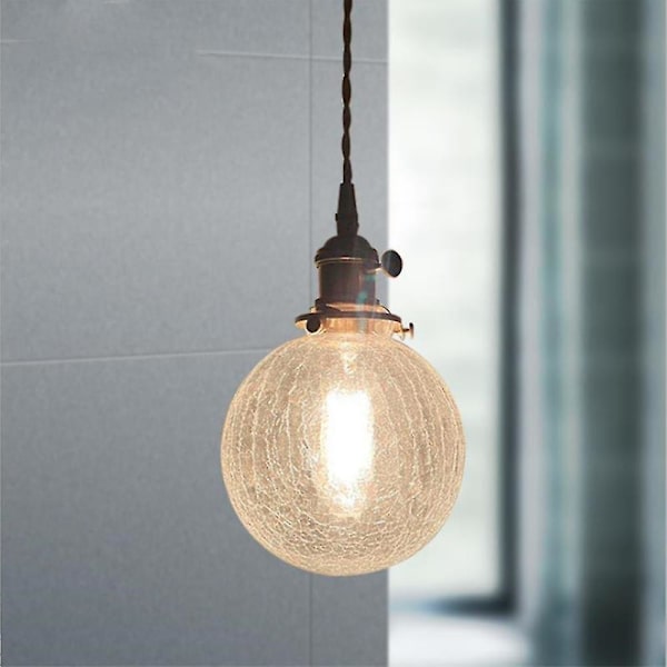 12W Retro Bb Chandelier Mässing Glas Sprickt Chandelier