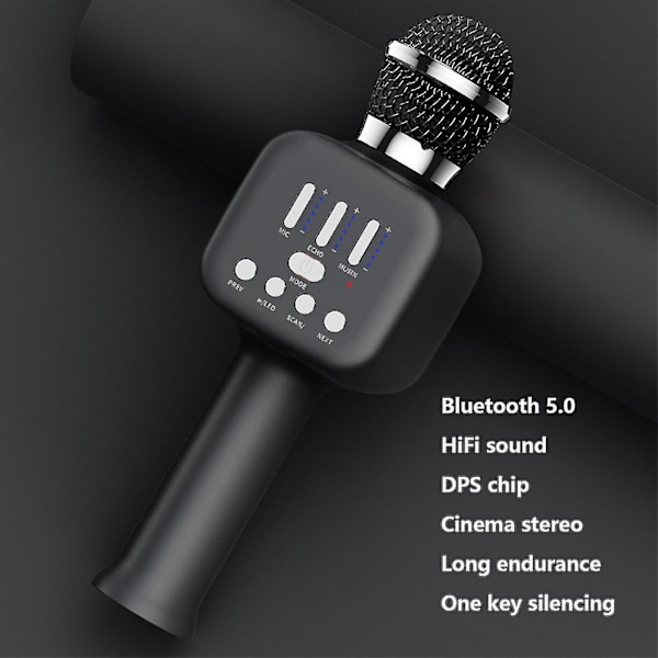 Trådløs mikrofon med kapacitans, Bluetooth-højttaler, alt-i-én-maskine til karaoke, video- og lydudstyr med RGB-lyseffekt, kan tilsluttes i TW-S