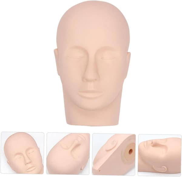 Vipper Mannequin Hode for Øyenvippeforlengelse Praksis, Silikon Sminke Mannequin Hode