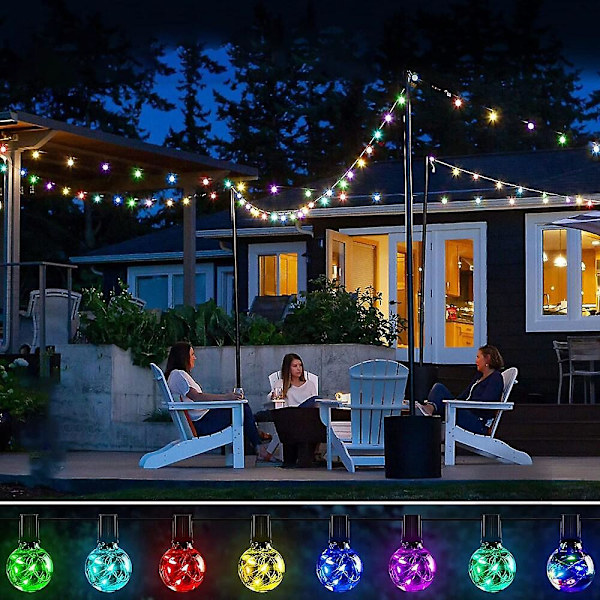 Globe String Lights Udendørs 15m 25LEDs 20tilstande Terrasselys