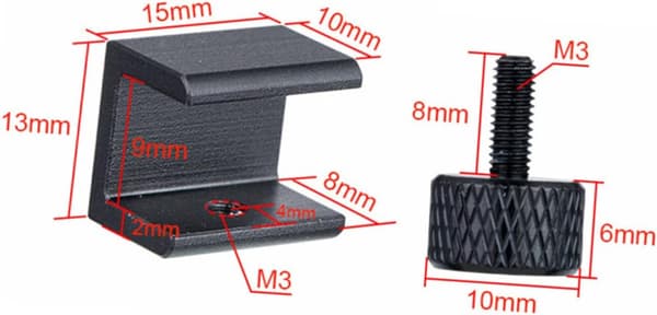 8 stk. justerbare glasholdere til 3D-printer, U-formede clips af aluminiumslegering holder fast