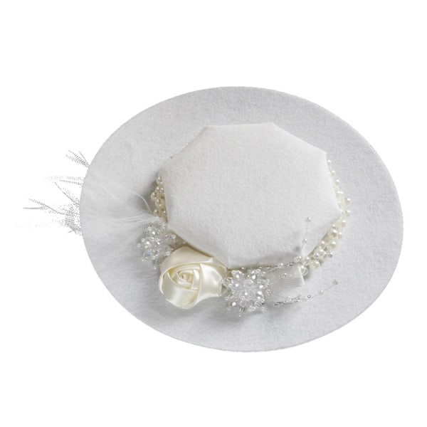 Kvinders Blomsterdekor Solhat Flad Hat Lolita Anti-UV Te-Party Sandstrand Hat