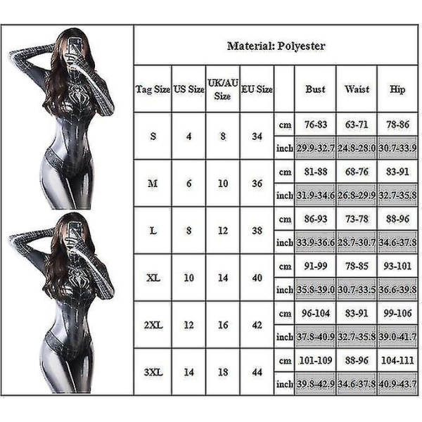 Kvindesuperhelt Bodysuit Kostume Jumpsuit Romper Fancy M