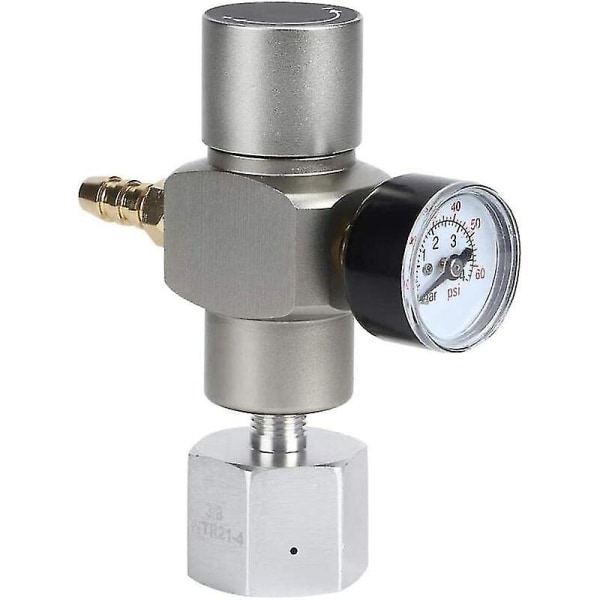 Co2 Pressure Regulator, 2 In 1 Mini Co2 Gas Regulator Soda Pressure Gauge With 3/8in To Tr21.4 Adapter For Sodastream