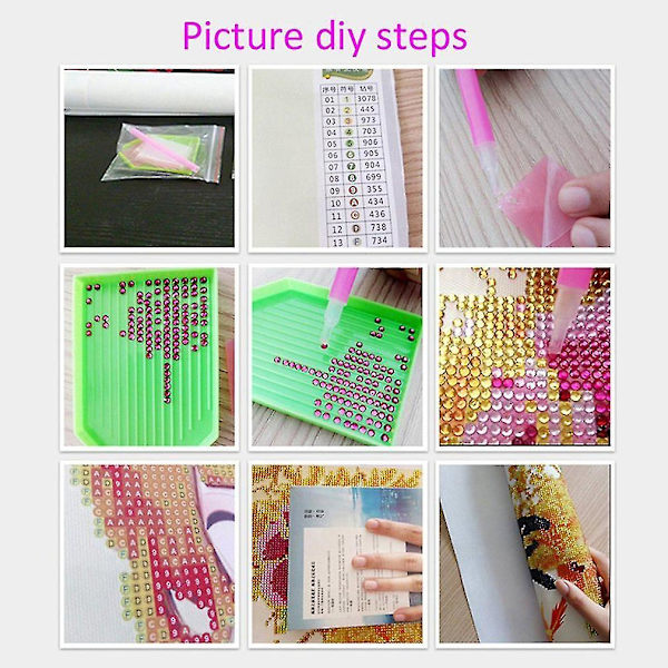 Ugglor Mönster Färgglad 3D DIY Diamantmålning 30x40cm