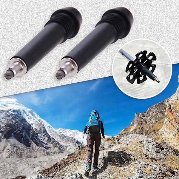 Anti-slip Korrosionsbestandig Udskiftnings Trekkingstangspids (2 stk., Sort)