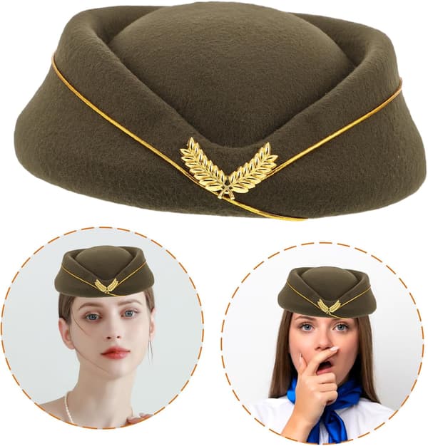 Flygvärdinna Hatt Kvinnor Basker Hatt Flygbolag Flygvärdinna