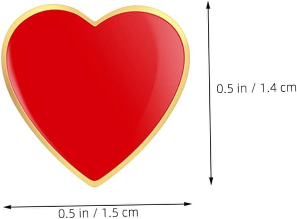 2 stk. Valentinsdag Emalje Hjerte Reversnåle til Kvinder, Små Røde Hjerteformede Brocher til Jakker