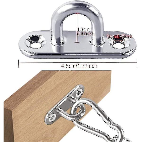8 st. Väggfästen i rostfritt stål med krok för tunga laster 5x2cm