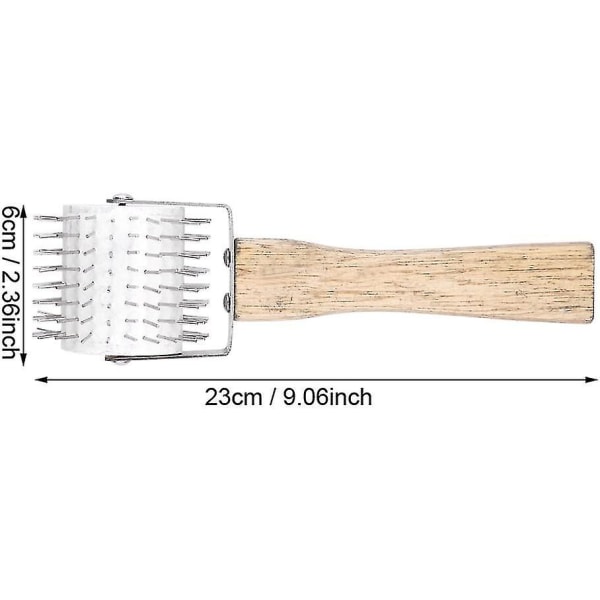 Aftapningsnålevalse, bihonningkam udtrækning Biavlerbiavlerudstyr Værktøj med træhåndtag (1 stk, brun)