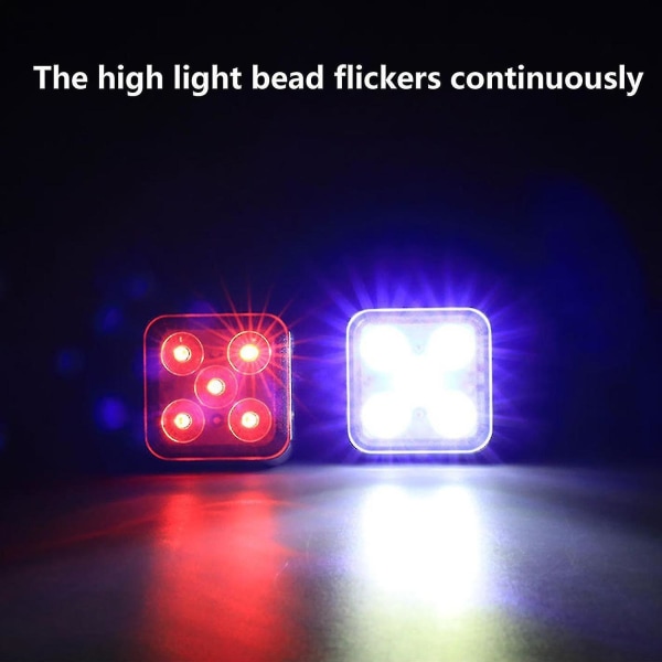 Sykkellys USB-lading 5 LED Varig Baklys