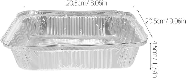 Aluminiumsfolie engangs bageforme 30 stk. 8x8 tommer firkantede pander