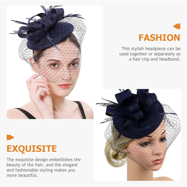 Dame Teaparty Hode Slør Fascinator Pannebånd Elegant Mesh Hatt