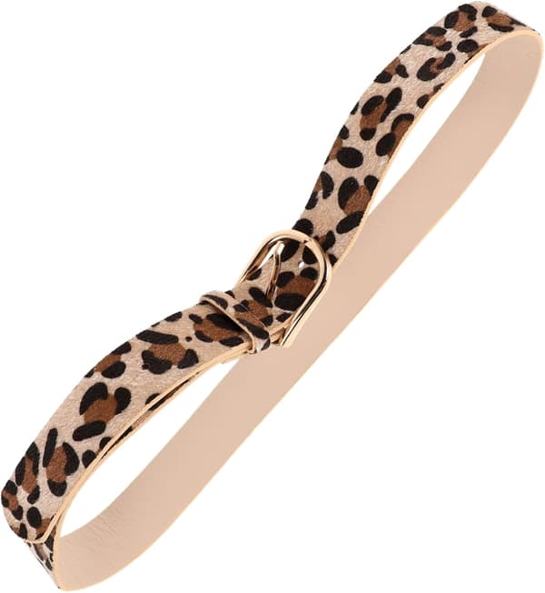 Leopardmönstrat Högmidjebälte Elegant Fuskmidjeband med Spänne Trendig Djurmönstrad Accessoar