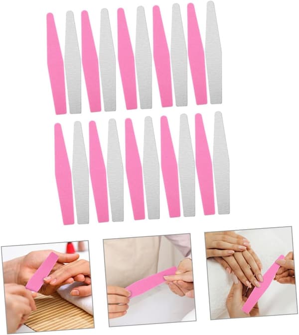 20 stk. bærbare dobbeltsidede neglefile svamp neglebuffere til manicure