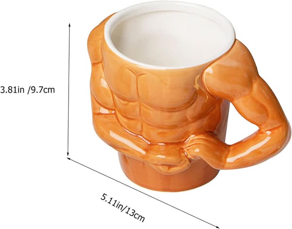 Keramisk Muskelkopp Kaffemugg med Robust Platt Bas, Bedårande Kroppsskulpturkopp