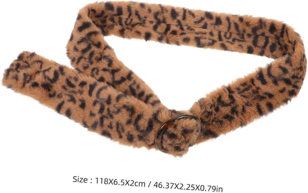 Leopardmønstret plysj midjebelte Bredt elastisk midjebånd for kvinner Jeans Kjoler Uformell Formell Bruk Vintertilbehør