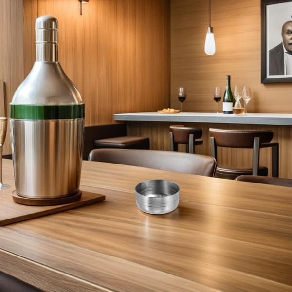 Shakerlock i rostfritt stål, stänksäker design, enkelt underhåll, silver, 350 ml cocktailshakerlock