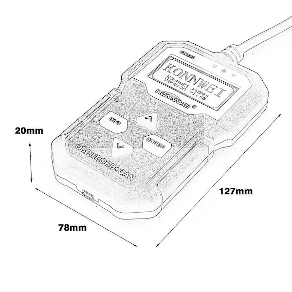 Mini Kannettava Autodiagnostiikkaskannauslaite Konnwei KW590