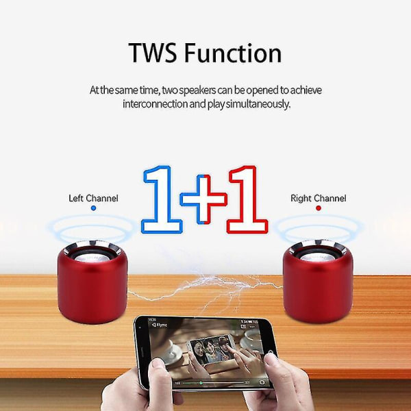 2023 TWS Super-mini Kannettava Bluetooth-kaiutin Bass