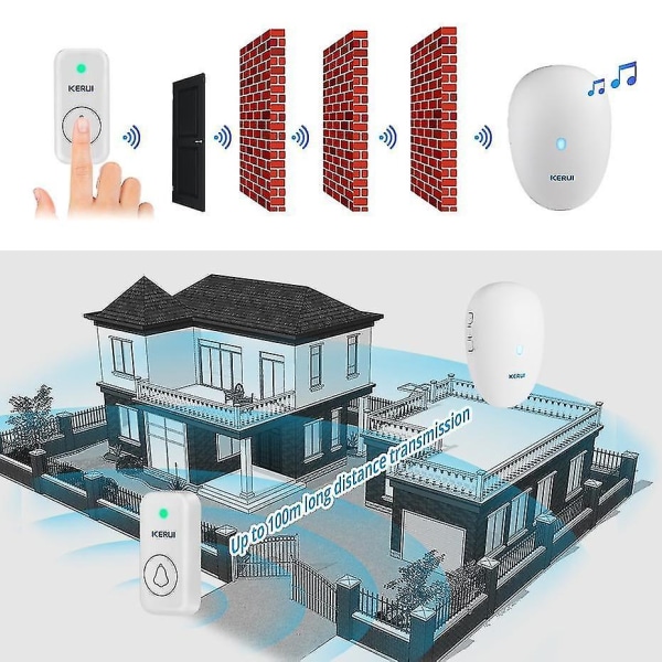 Smart ringeklokke Home Security Trådløs ringeklokke 57 Klokkeklokke 100m