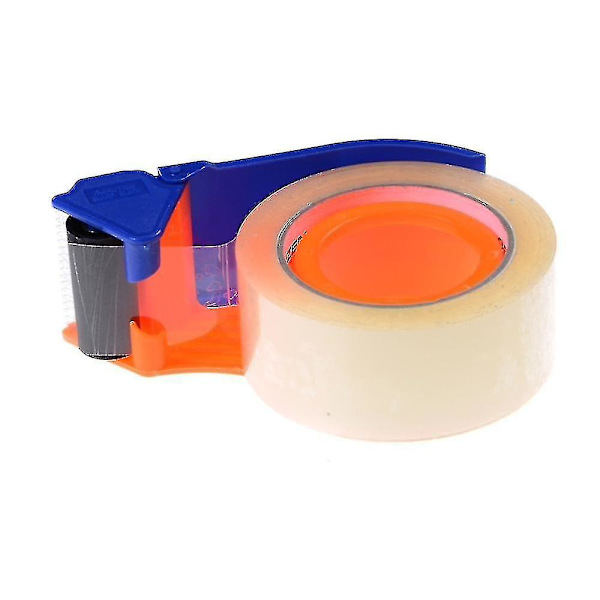 Yksinkertainen ja käytännöllinen teipinleikkuri pakkaamiseen (1 kpl, sininen ja oranssi)