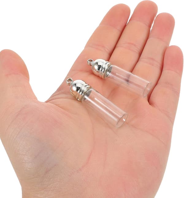 12 stk. glassflasker for eteriske oljer, mini sylinderflaske sjarm