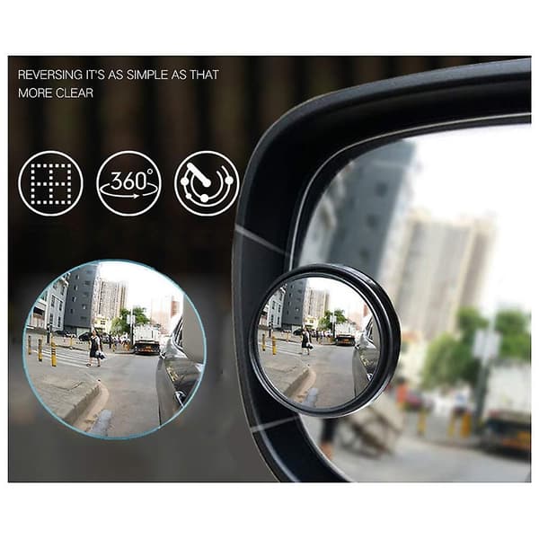 Vidvinkelbackspegel, 2-pack HD-backspeglar för bil 360° Runda backspeglar