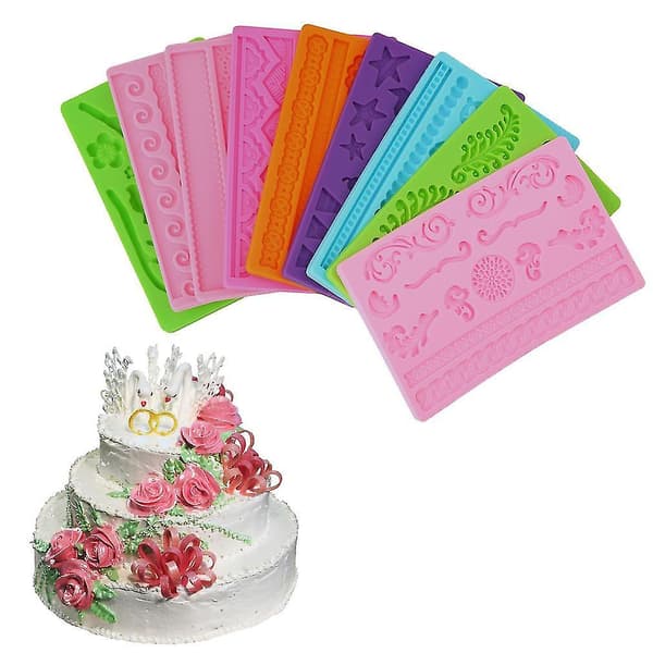 Silikon Fondant Kake Preget Dekorering Baking Mold