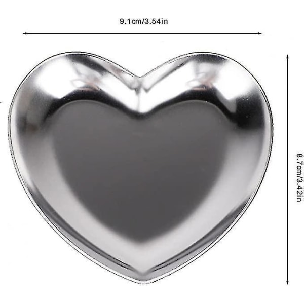 Rustfrit stål hjerteplade tebakke sølv