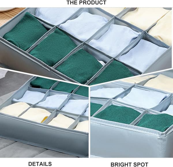 Strumpor Förvaringsbehållare 12 Fack Vikbar Polyester Lättvikts Multifunktionell Organizer