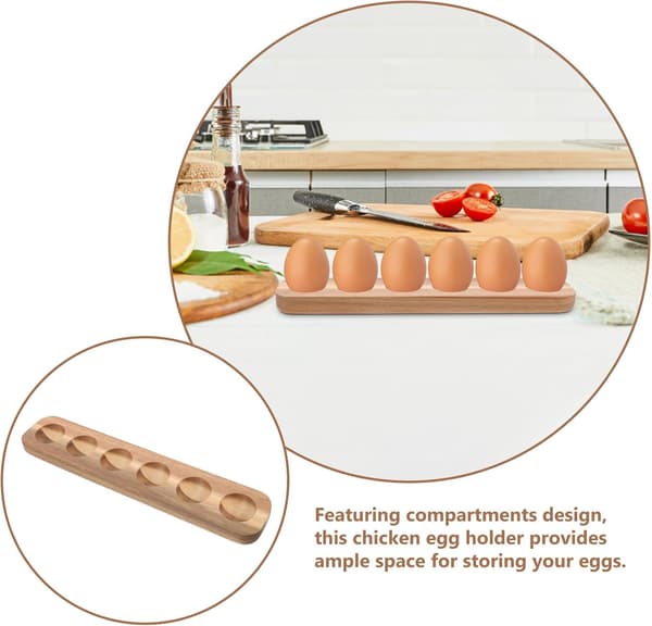 Tre-eggbakke 6 roms design Enkel elegant trehøne-eggoppbevaringsbakke