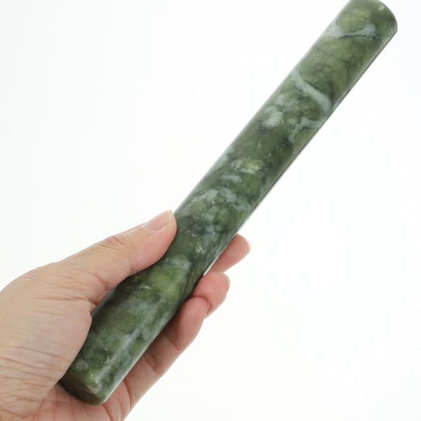 2 stk. Kjevle i Jaderull, Kjøkkenkjevle, Non-Stick Overflate, Naturstein, Solid Deigrull