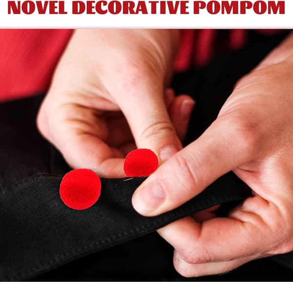 50 st röda polyesterpomponer fluffiga bollar för DIY-hantverk och klädtillbehör