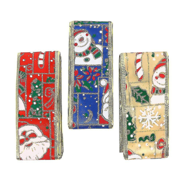 3 ruller julegaveindpakningsbånd Stilfuldt emballagebånd Kreativt gør-det-selv-bånd-yuhao