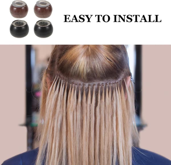 400 stk. silikoneforede nanoringe hårforlængerperler 3 mm nanoperler til hårforlængelser DIY-styling