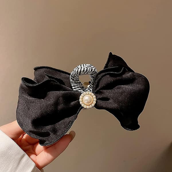 Hårklipp Elegant Perle Fe Bow Hårklipp Hårklyper Temperament Hai Klipp Klemme Hår