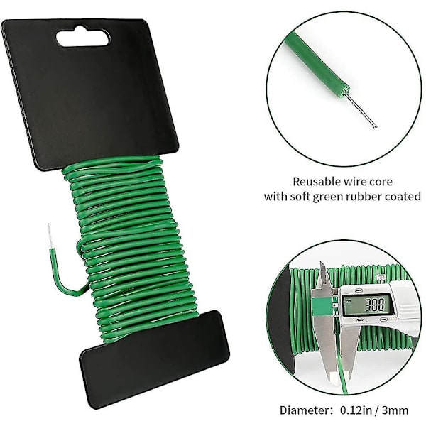 4,8 mm x 8 m Grön Växt Twist Tie Trädgård Mjuk Plastöverdragen Bindning