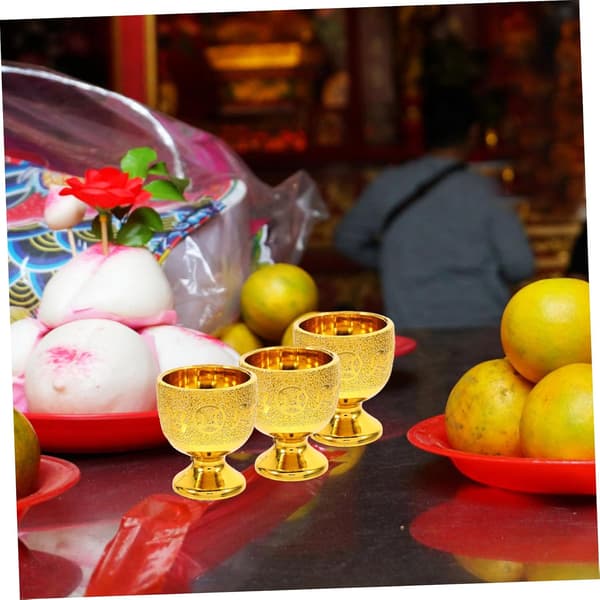 6 stk. offerkopp dekorative buddhistiske drikkeglass for tilbedelse tempelbruk multifunksjonell