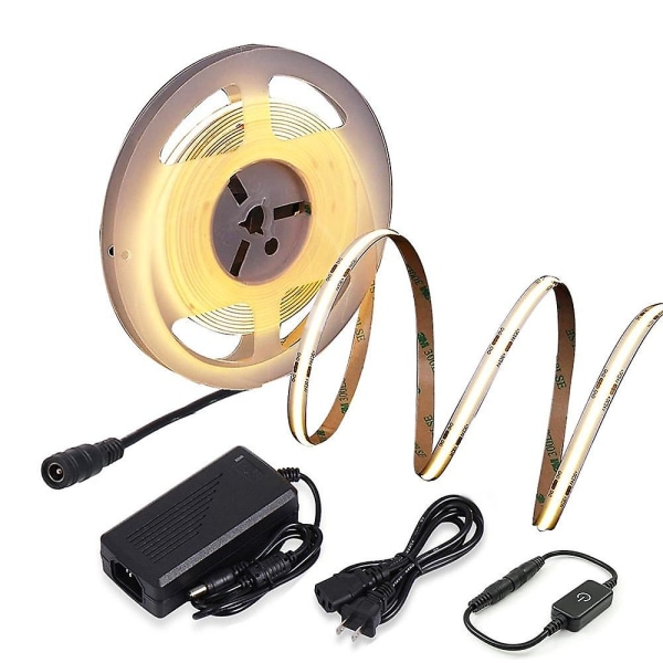 COB LED-remsa med vattentät dimmer, 5 meter, för sovrum och kök