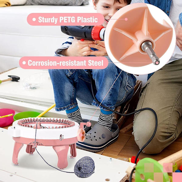 Strikke Maskine Adapter Til Boremaskine, Svingarm Adapter Med Hex Stålbit Power Skruetrækker Tilbehør (1 stk, Pink)